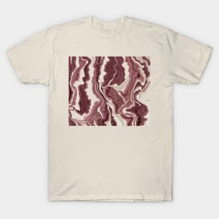 Cream and plum marble pattern design T-Shirt